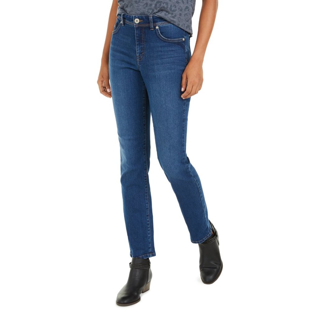 NWT Women Size 10 10x31 1/2 Style & Co High Rise Straight Leg Tummy Control Jean